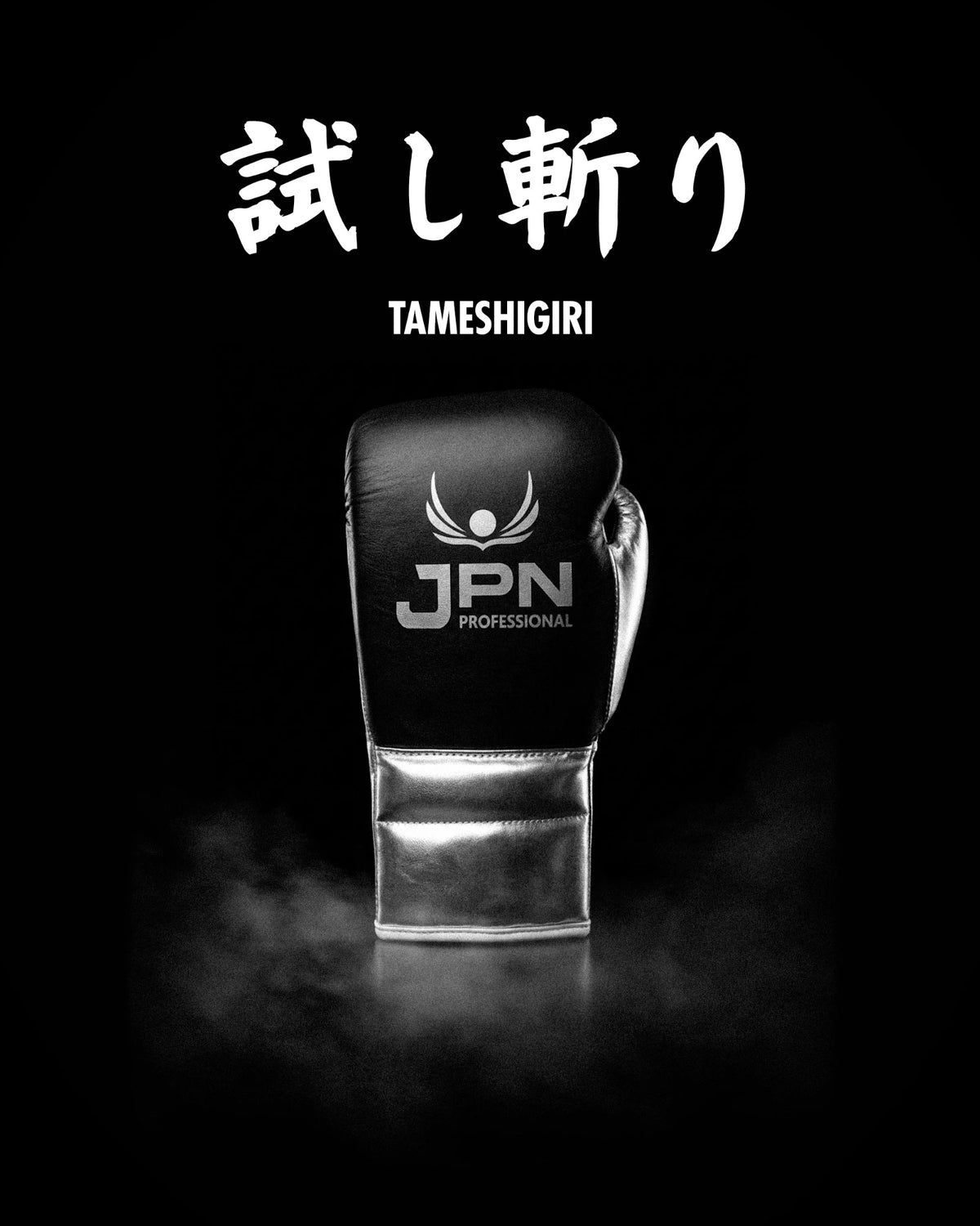 JPN Professional Tameshigiri boxing glove, black and silver