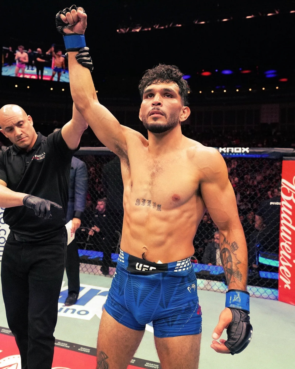 Danny El Puma Silva, arm raised after his UFC win